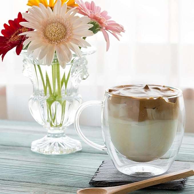 Niya Trendz Double Wall Glass Coffee Mugs