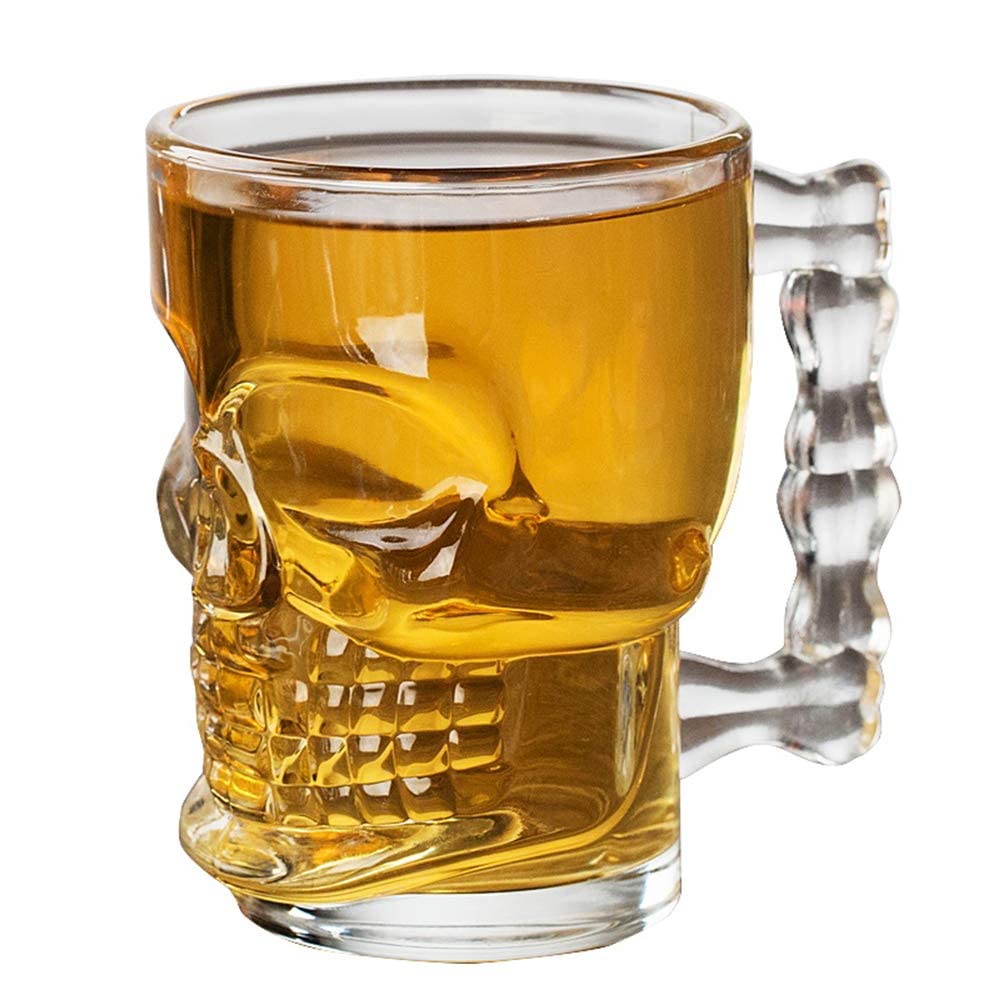 Niya Trendz Glass Skull Skeleton Beer Mug Pack Of 1 (500 ML)