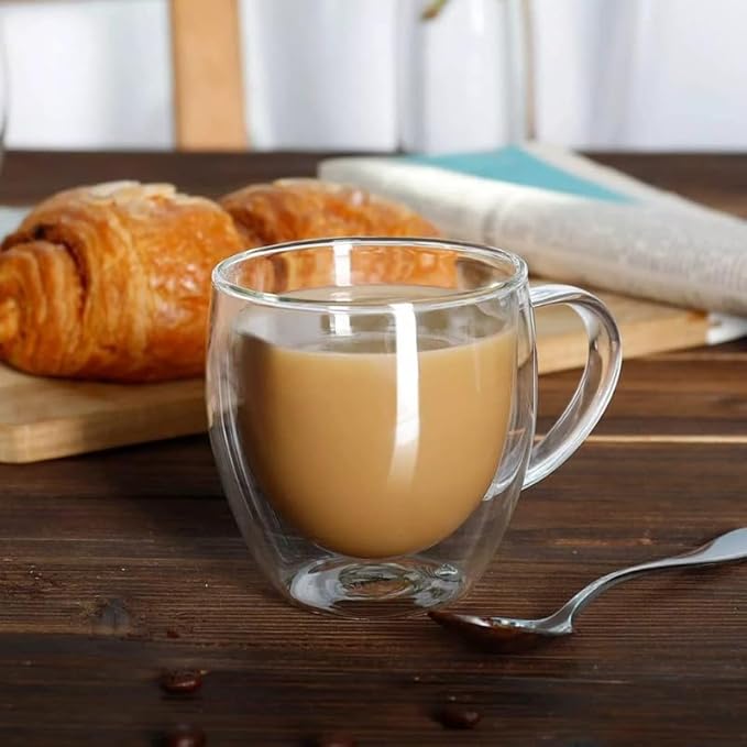 Niya Trendz Double Wall Glass Coffee Mugs