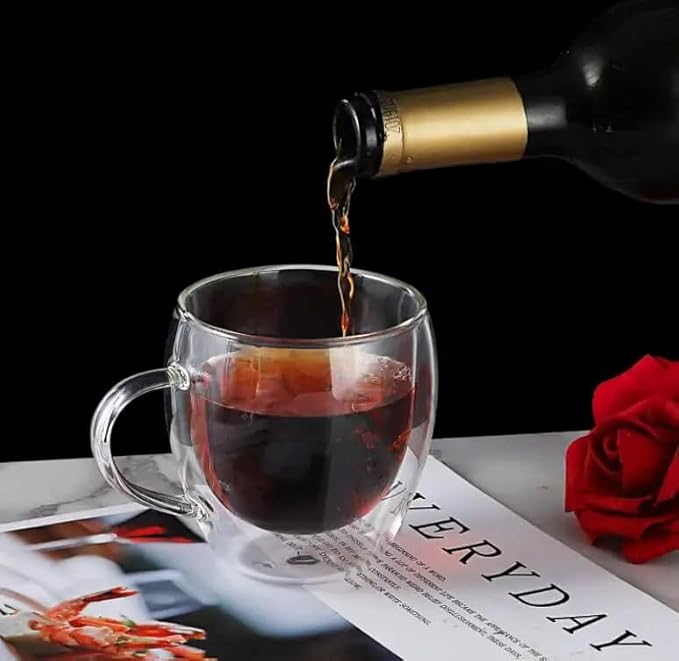 Niya Trendz Double Wall Glass Coffee Mugs