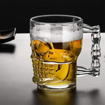 Niya Trendz Glass Skull Skeleton Beer Mug Pack Of 1 (500 ML)