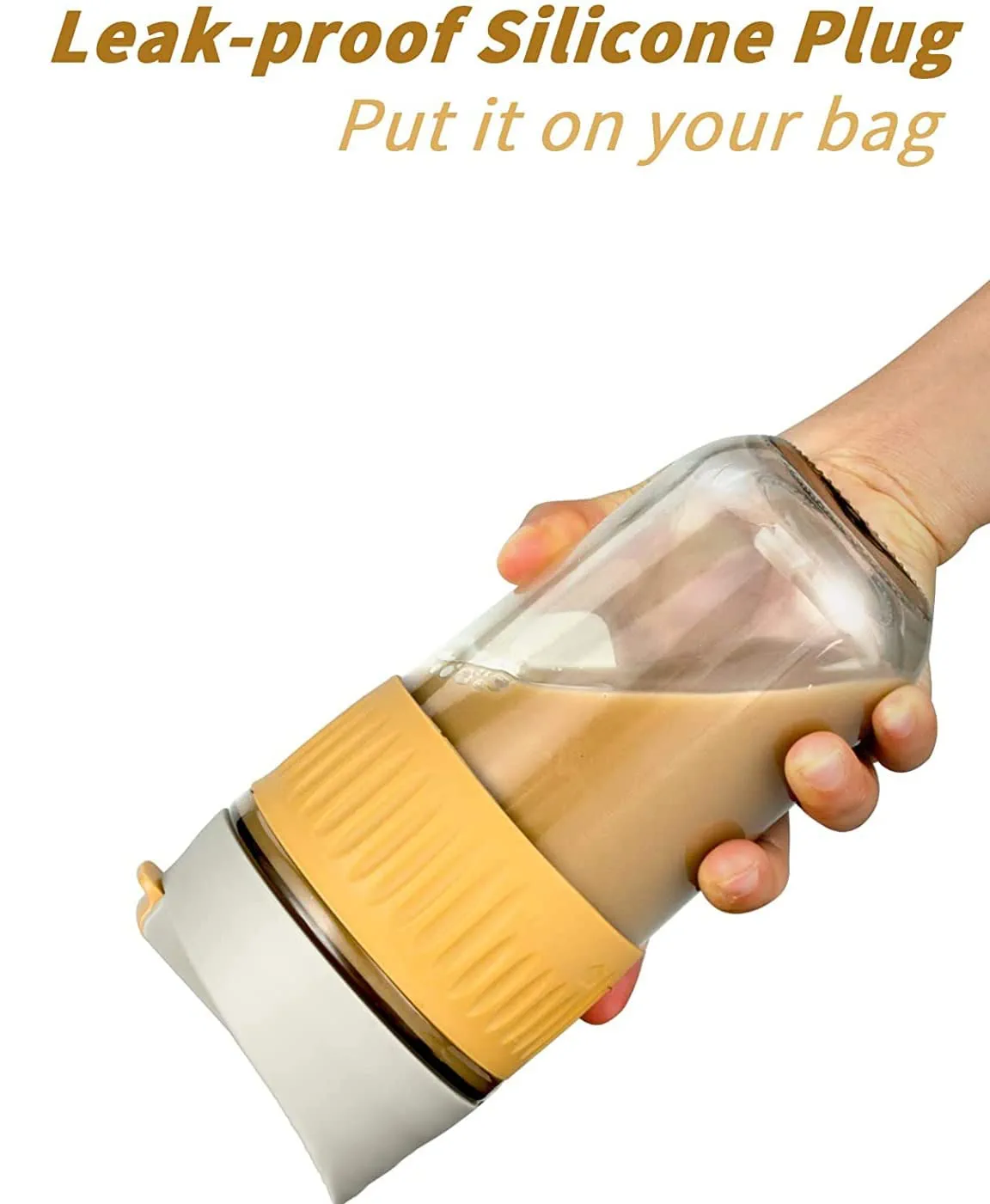 Niya Trendz Re-Usable Glass Coffee & Juice Mug Shaker with Lid & Straw Pack of 1