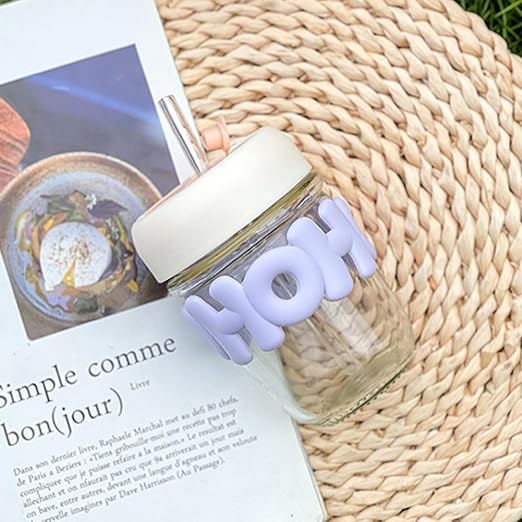 NIYA TRENDZ HOHO Leather with Lid and Straw Mug for Tea Coffee Kids Fruit Juice Milk Mug (Multi Color) (350 ML) (Pack Of 1)