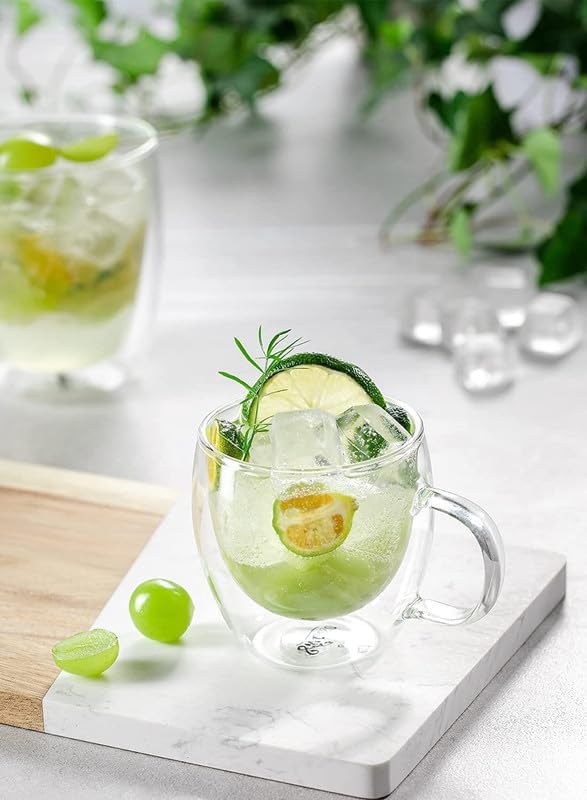 Niya Trendz Double Wall Glass Coffee Mugs