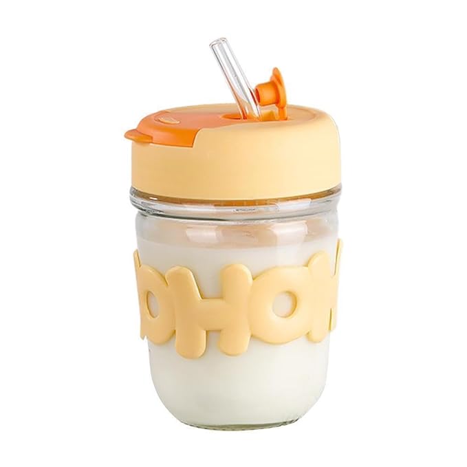 NIYA TRENDZ HOHO Leather with Lid and Straw Mug for Tea Coffee Kids Fruit Juice Milk Mug (Multi Color) (350 ML) (Pack Of 1)