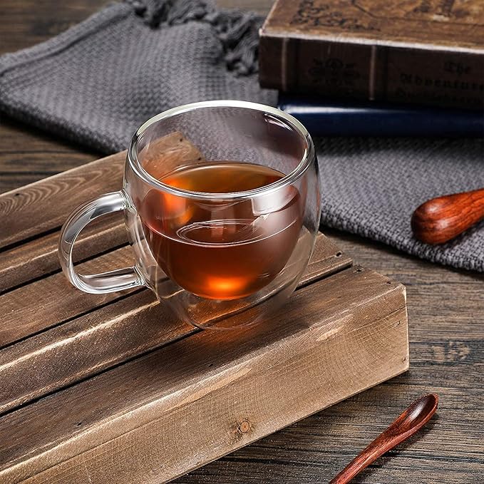 Niya Trendz Double Wall Glass Coffee Mugs